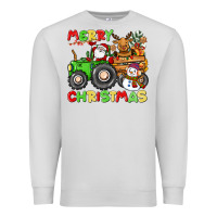 Dove Grey merry christmas crew tractor Premium Sweatshirt - CowGirlArtShop