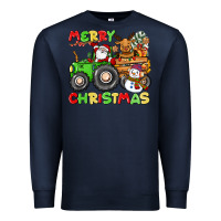 Navy merry christmas crew tractor Premium Sweatshirt - CowGirlArtShop
