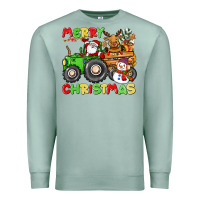 Seafoam merry christmas crew tractor Premium Sweatshirt - CowGirlArtShop