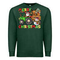 Sports Green merry christmas crew tractor Premium Sweatshirt - CowGirlArtShop