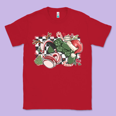 Gamer Christmas Game Controller Classic Tee Designed By Maliassmallbusiness