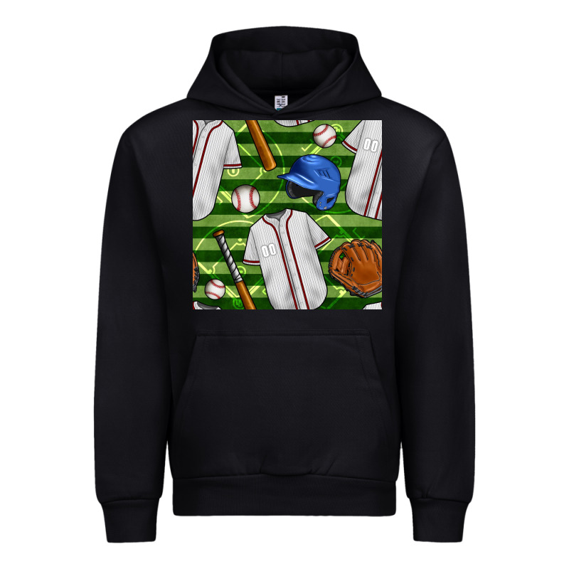 Baseball Uniform And Field Seamless Pattern Urban Hoodie by BundleAndBundleShop | Teevron