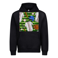 Black baseball uniform and field seamless pattern Urban Hoodie - BundleAndBundleShop