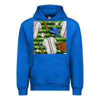 Cobalt baseball uniform and field seamless pattern Urban Hoodie - BundleAndBundleShop