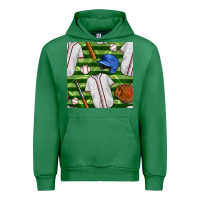 Emerald baseball uniform and field seamless pattern Urban Hoodie - BundleAndBundleShop