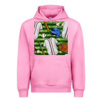 Fuchsia Pink baseball uniform and field seamless pattern Urban Hoodie - BundleAndBundleShop