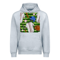 Heather Grey baseball uniform and field seamless pattern Urban Hoodie - BundleAndBundleShop