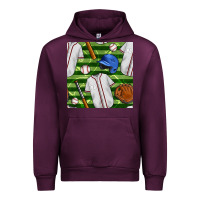 Mauve Wine baseball uniform and field seamless pattern Urban Hoodie - BundleAndBundleShop
