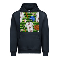 Navy baseball uniform and field seamless pattern Urban Hoodie - BundleAndBundleShop