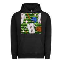 Pigment Black baseball uniform and field seamless pattern Urban Hoodie - BundleAndBundleShop