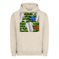 Pigment French Oak baseball uniform and field seamless pattern Urban Hoodie - BundleAndBundleShop