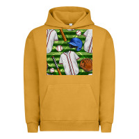 Pigment Peanut Butter baseball uniform and field seamless pattern Urban Hoodie - BundleAndBundleShop