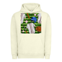 Pigment Pistachio baseball uniform and field seamless pattern Urban Hoodie - BundleAndBundleShop