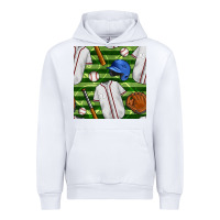 White baseball uniform and field seamless pattern Urban Hoodie - BundleAndBundleShop