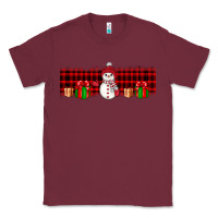 Burgundy Christmas snowman Classic Tee - JahusDesignShop