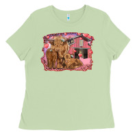 Matcha valentines day mama cow and baby cows Ladies Tee - RanaPortraitStore