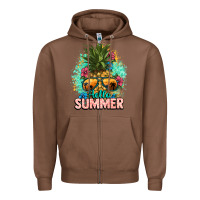 Chestnut Hello summer pineapple Zipper Hoodie - NancyCooperArtShop