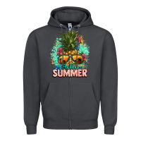Smoke Hello summer pineapple Zipper Hoodie - NancyCooperArtShop