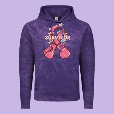 Survivor Breast Cancer With Boxing Gloves Vintage Hoodie Designed By Maliassmallbusiness
