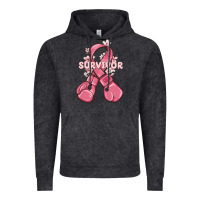 Vintage Black survivor breast cancer with boxing gloves Vintage Hoodie - MaliasSmallBusiness