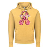 Vintage Mustard survivor breast cancer with boxing gloves Vintage Hoodie - MaliasSmallBusiness