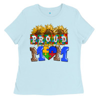 Baby Blue proud mom Ladies Tee - AdoDesignShop
