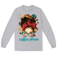 Moon Dust coffee please messy bun with coffee bean bbs Long Sleeve Tee - BundleAndBundleShop