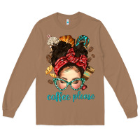 Toasted Coconut coffee please messy bun with coffee bean bbs Long Sleeve Tee - BundleAndBundleShop