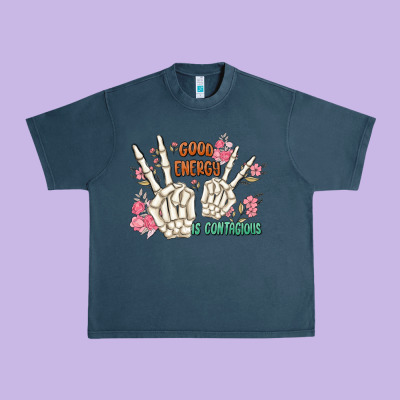 Good Energy Is Contagious Urban Heavy Tee Designed By Maliassmallbusiness