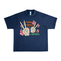 Navy good energy is contagious Urban Heavy Tee - MaliasSmallBusiness