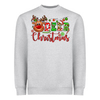 Heather Grey Deer Christmas reindeer Heavyweight Sweatshirt - NancyCooperArtShop