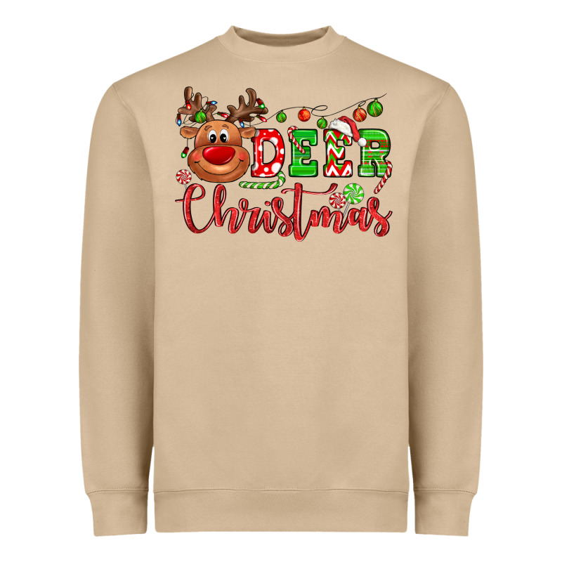 Deer Christmas Reindeer Heavyweight Sweatshirt by NancyCooperArtShop | Teevron