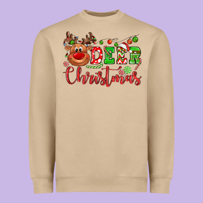 Deer Christmas Reindeer Heavyweight Sweatshirt Designed By Nancycooperartshop