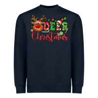 Navy Deer Christmas reindeer Heavyweight Sweatshirt - NancyCooperArtShop