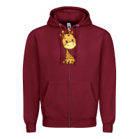 Burgundy giraffe Zipper Hoodie - texasbilliewilder