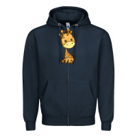 Navy giraffe Zipper Hoodie - texasbilliewilder