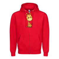 Red giraffe Zipper Hoodie - texasbilliewilder
