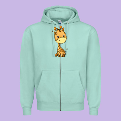 Giraffe Zipper Hoodie Designed By Texasbilliewilder