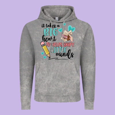 It Takes A Big Hearts To Helps Shape Little Minds Vintage Hoodie Designed By Maliassmallbusiness