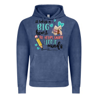 Vintage Denim it takes a big hearts to helps shape little minds Vintage Hoodie - MaliasSmallBusiness