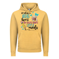 Vintage Mustard it takes a big hearts to helps shape little minds Vintage Hoodie - MaliasSmallBusiness