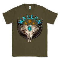 Army Green wallen with bull skull Classic Tee - NancyCooperArtShop