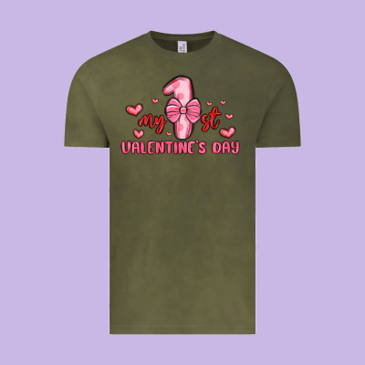 My First Valentines Day Vintage Tee Designed By Maliassmallbusiness