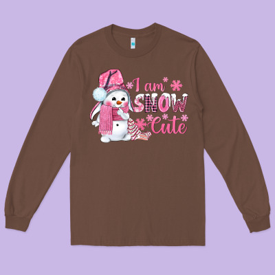 I Am Snow Cute Pink Bbs Long Sleeve Tee Designed By Bundleandbundleshop