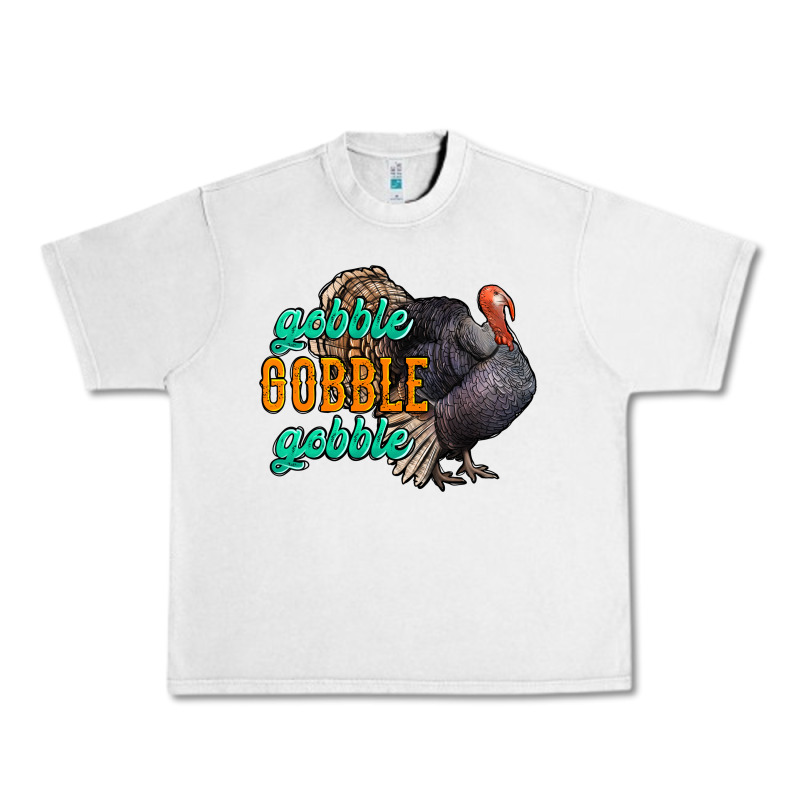 Thanksgiving Turkey Gobble Gobble Urban Heavy Tee by NancyCooperArtShop | Teevron