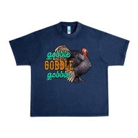Navy Thanksgiving turkey gobble gobble Urban Heavy Tee - NancyCooperArtShop