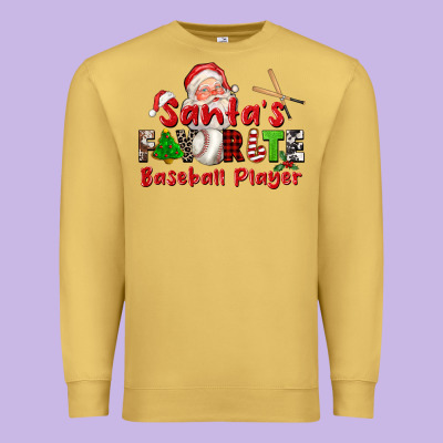 Santas Favorite Baseball Player Premium Sweatshirt Designed By Cowgirlartshop