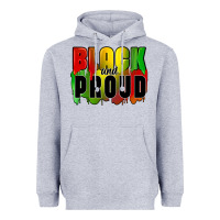 Heather Grey black and proud Heavyweight Hoodie - CowGirlArtShop