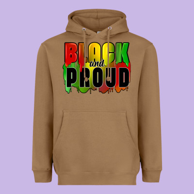 Black And Proud Heavyweight Hoodie Designed By Cowgirlartshop