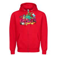 Red Nurse off duty Zipper Hoodie - NancyCooperArtShop